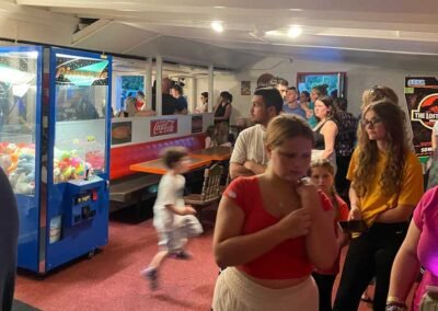 Patrons enjoying themselves in the concession area